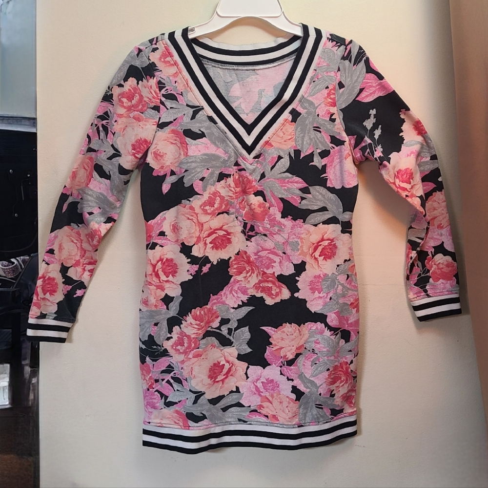 New York & Company Floral Sweatshirt Dress - SOHO STREET